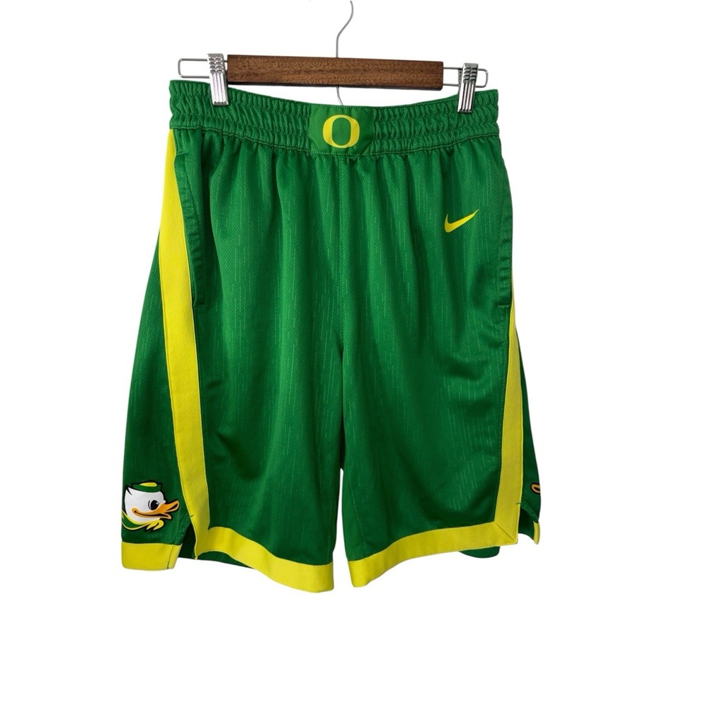 Mens Nike Dri Fit Oregon Ducks Basketball Shorts Size Small Green Yellow